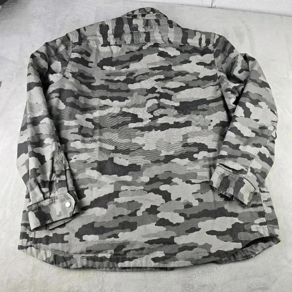 Duluth Trading Canvas Snap Lined Jacket Mens 2XL Tall Camo Standard Fit - Picture 2 of 8